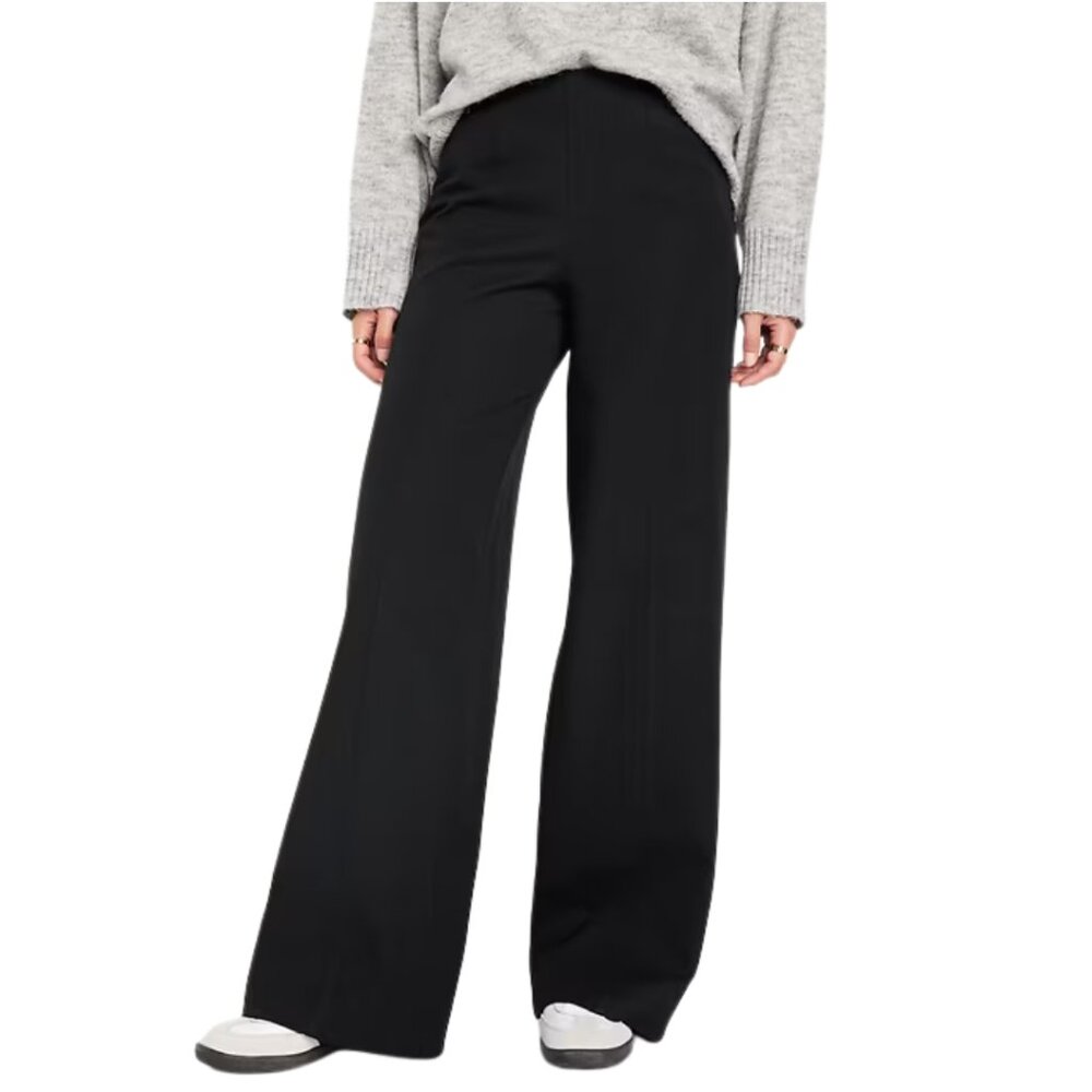 High Waisted Pull-On Pixie Super Wide-Leg Pants,14p